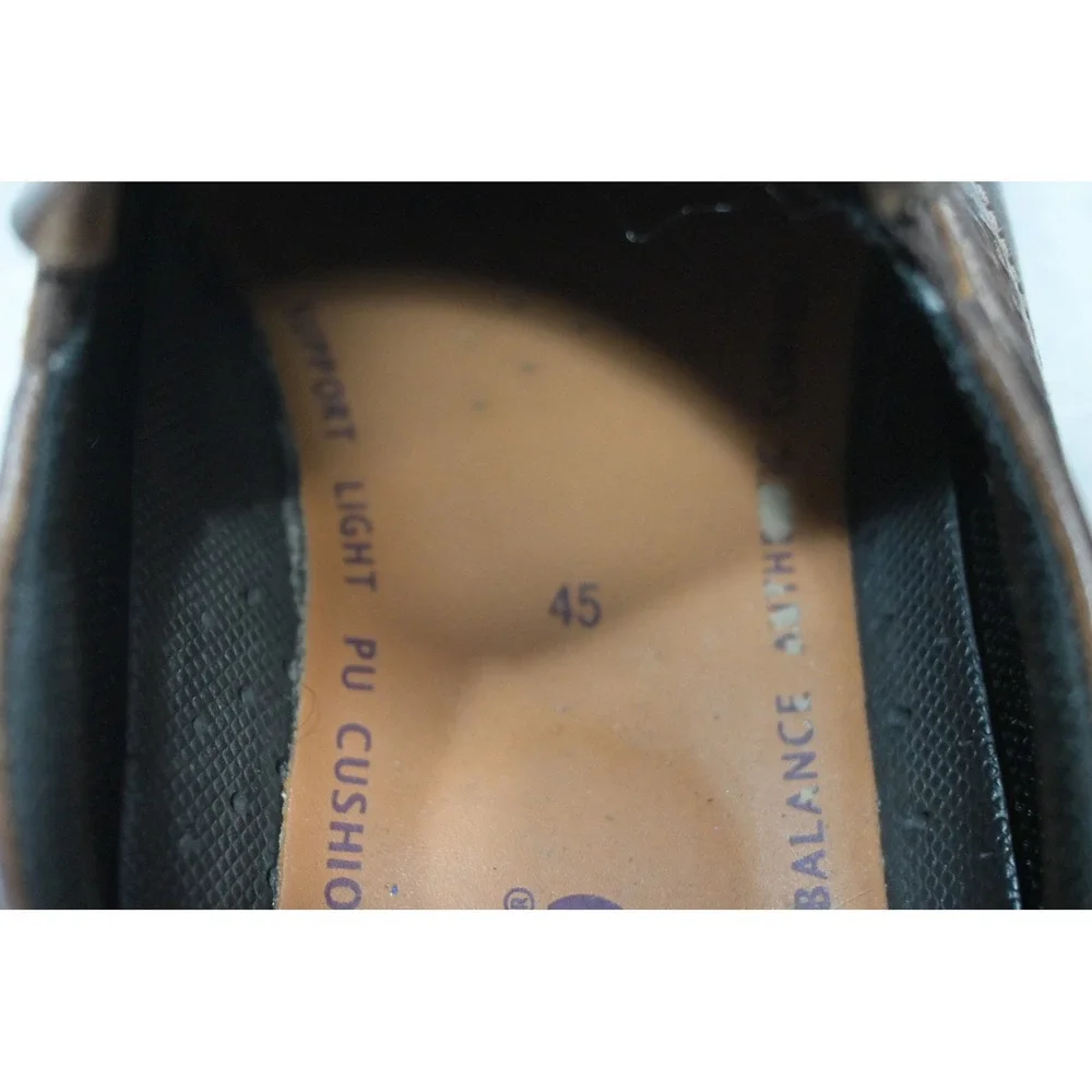 ECCO‎ Leather Slip On Loafers Mens 45 Brown Good Bicycle Toe Dress Shoes